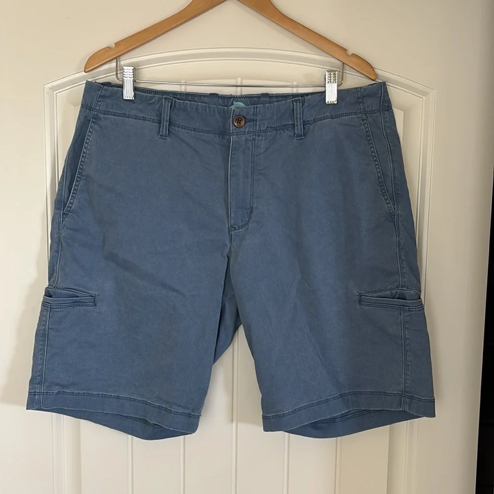 Tommy Bahama‎ Blue Cotton Blend Chino Golf Vacation Shorts Mens Size 36